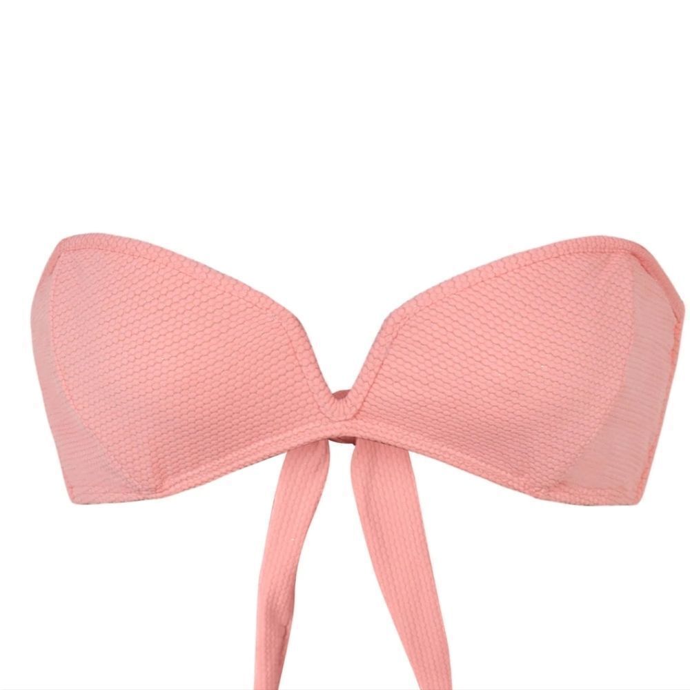 🆕️PQ Swim Coral Coast Chrissy Bandeau Bikini removable Strap Top Sz L